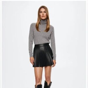 Mango Elegant Black Pleated Skirt